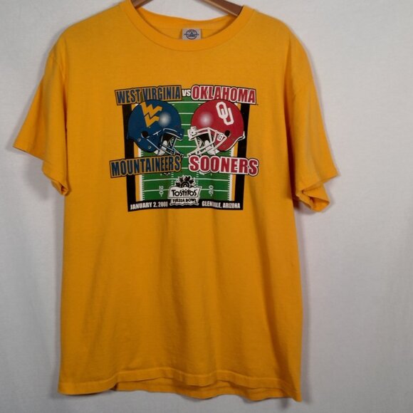 WVU Mountaineers vs Oklahoma Sooners Fiesta Bowl Shirt Large Fiesta Bowl 2008 - Picture 2 of 12
